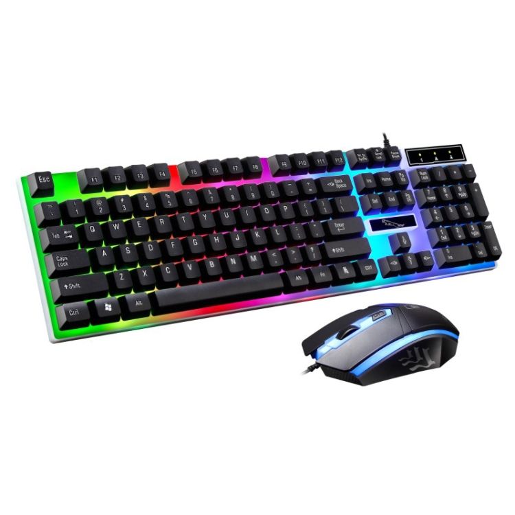 Teclado más Mouse Gamer con Luces y Diseño Ergonómico