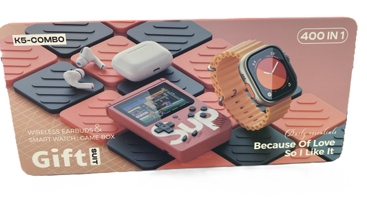 Combo Smartwatch Audífonos Mini Consola